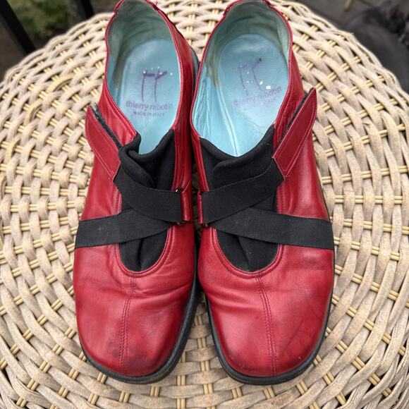 Thierry Rabotin Red and Black Leather Shoes Size Approx 10 Wide See Pics Measure - Picture 6 of 16